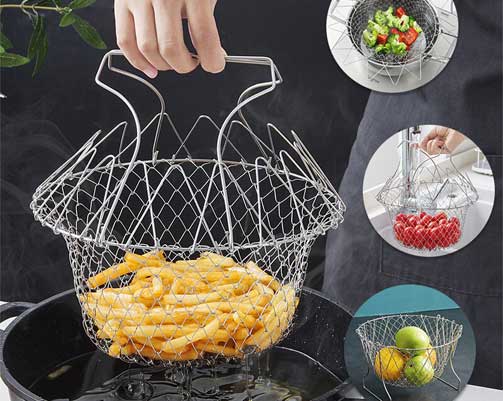 foldable frying basket